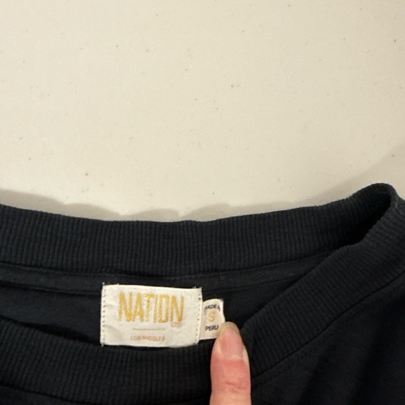 Nation LTD ribbed puff sleeve top black minimalist LA size small - Picture 10 of 10